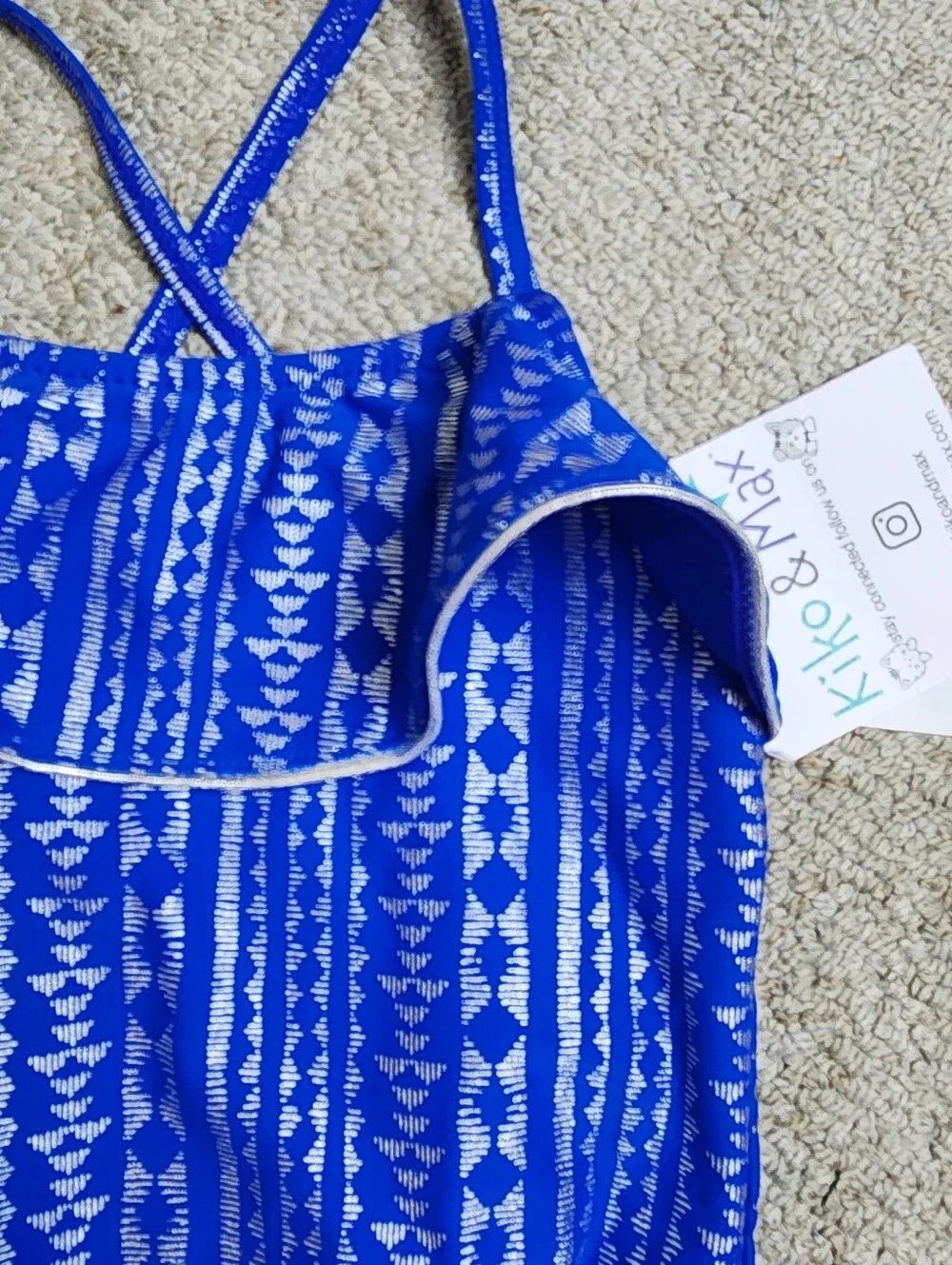 Kiko & Max Girls Ruffle One Piece Swimsuit NWT Size 2T Blue